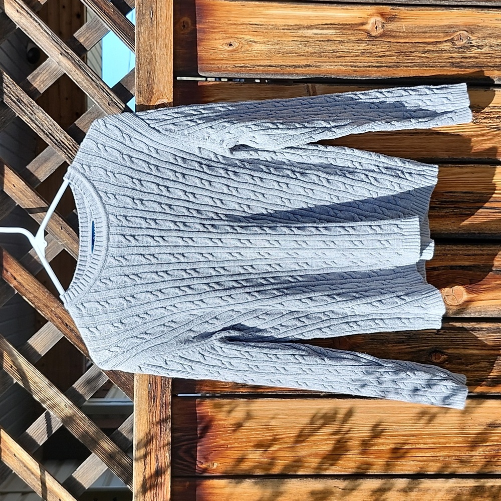 ⭐️Karen Scott Grey Cable Knit Sweater